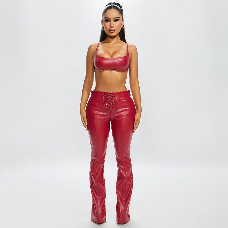 Completo da donna in pelle PU, - Lace Trim Cami recensione e prezzo